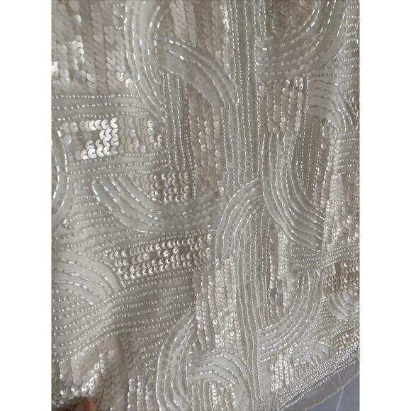 Aidan Mattox Womens 4 Ivory White‎ Beaded Dress Formal Event Glam - Picture 9 of 11